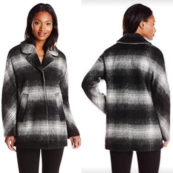 Sam Edelman 'Erin' Blurry Plaid Coat - Picture 1 of 8